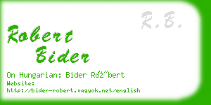 robert bider business card